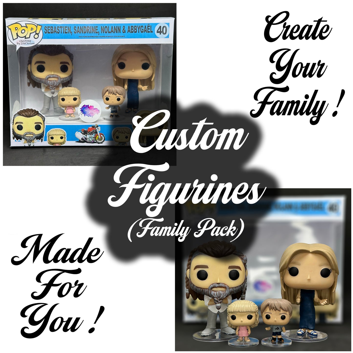 4 Pack Family: Personalized Figurines