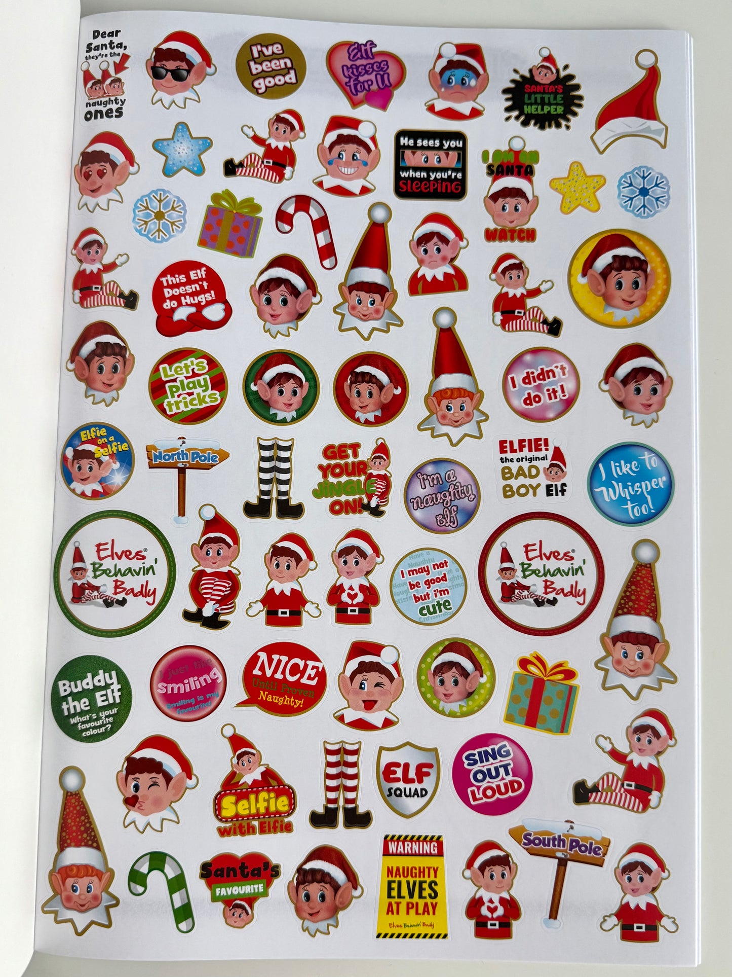 Mischievous Elf Coloring Book (with stickers)