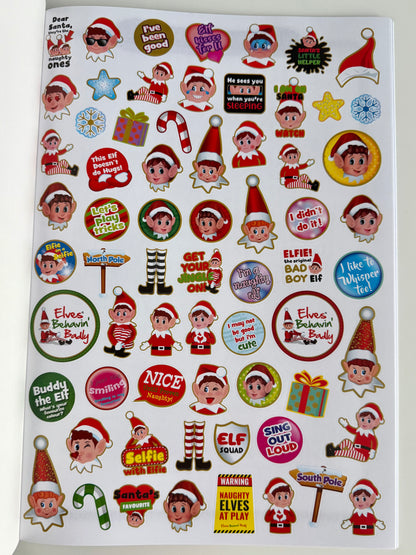 Mischievous Elf Coloring Book (with stickers)