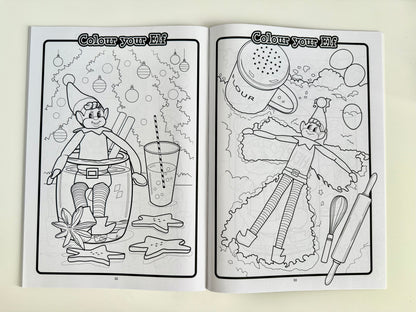 Mischievous Elf Coloring Book (with stickers)