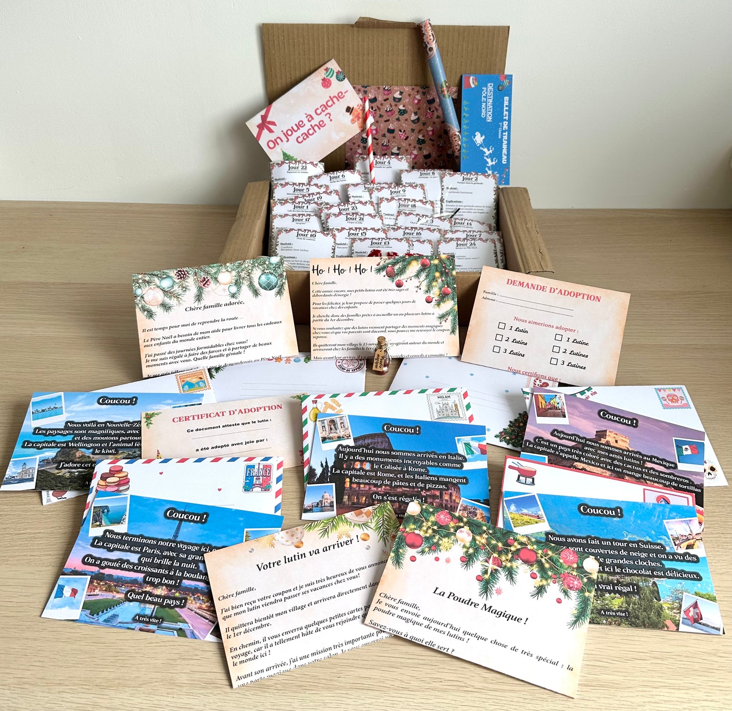 Box Complète “Bêtises + Lettres des Lutins du Père Noël” – 43 éléments magiques