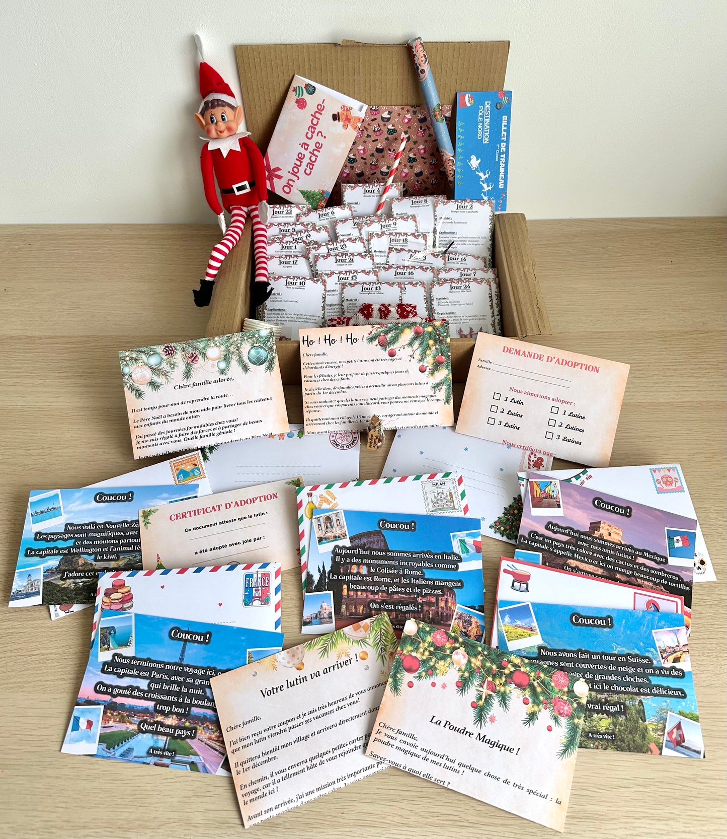 Box Complète “Bêtises + Lettres des Lutins du Père Noël” – 43 éléments magiques